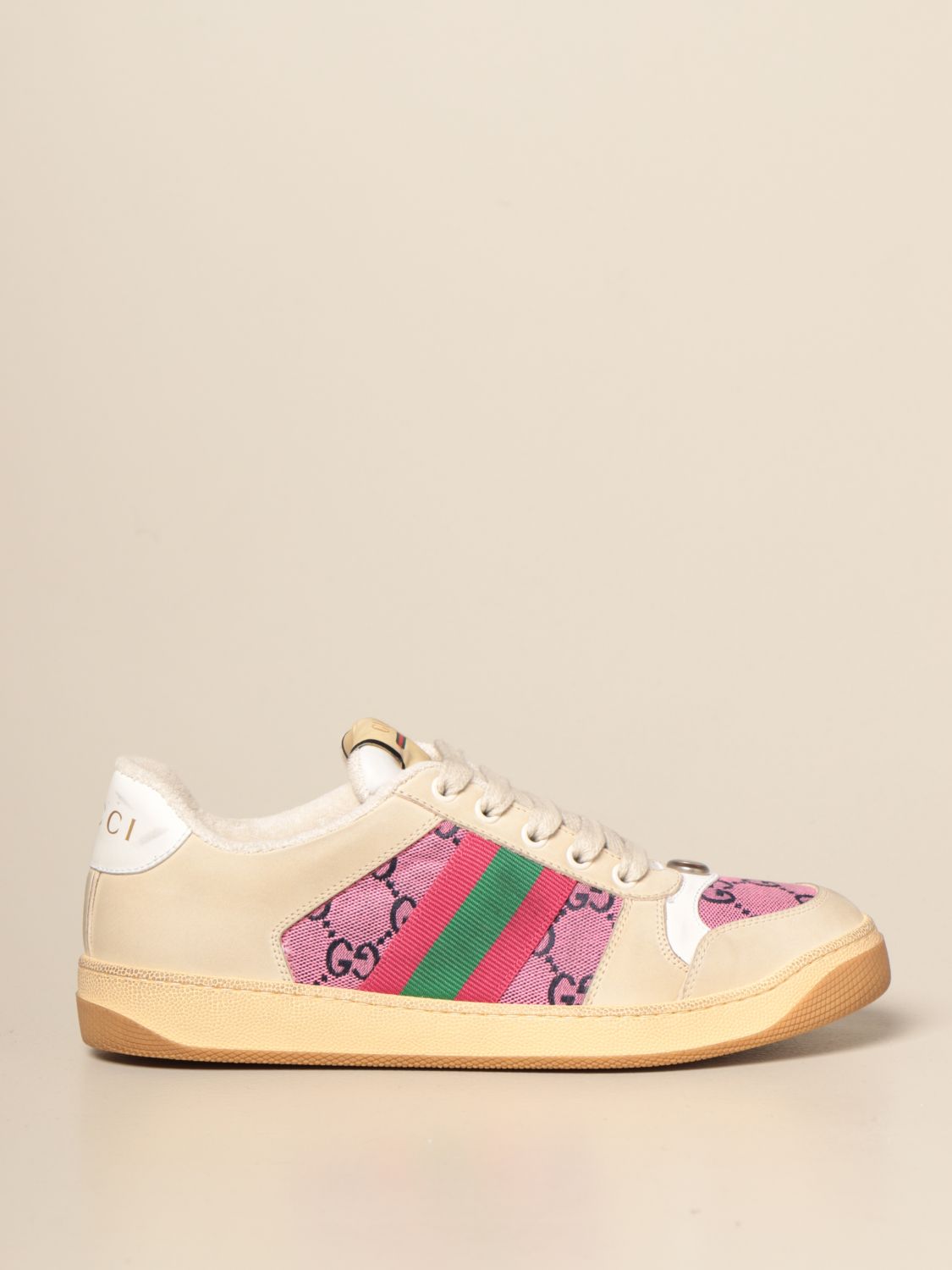 GUCCI: Screener sneaker in leather with 