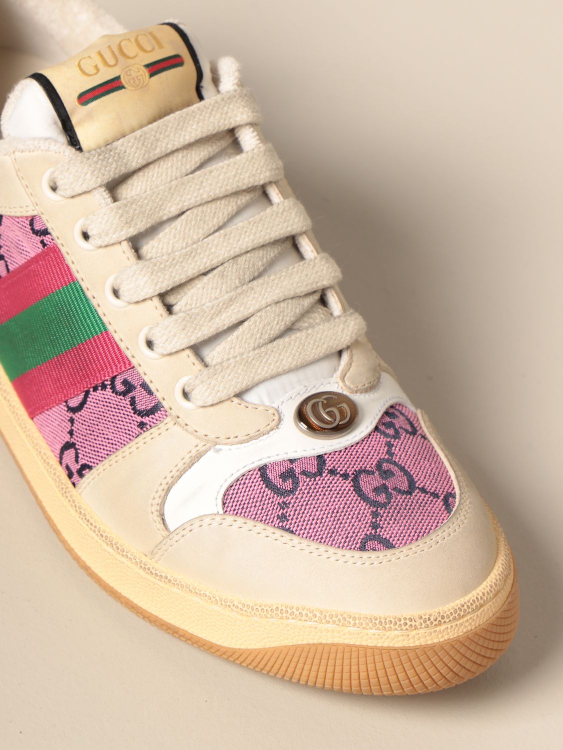 pink gucci tennis shoes