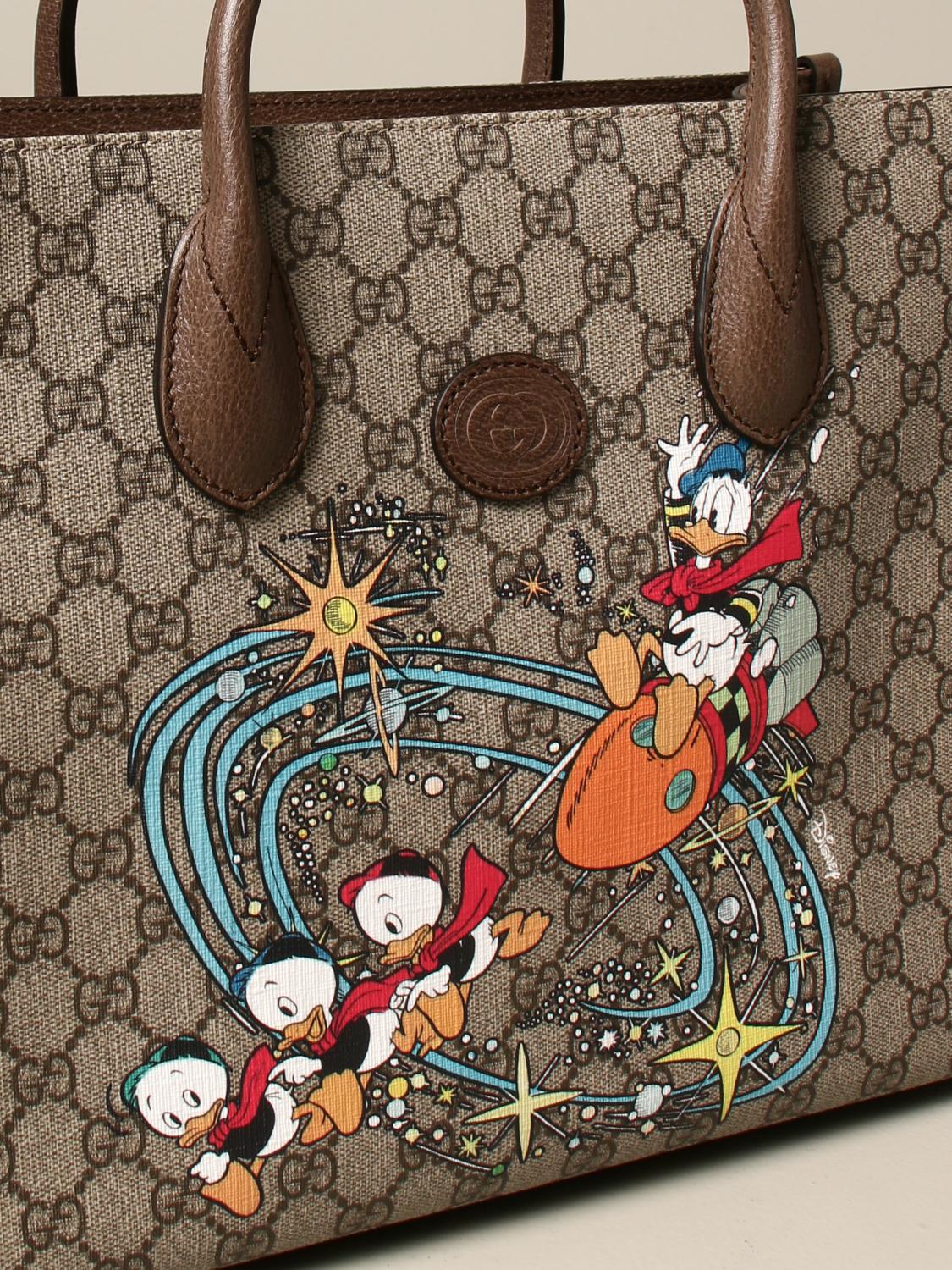 GUCCI Donald Duck Disney x bag in GG Supreme fabric Beige Gucci
