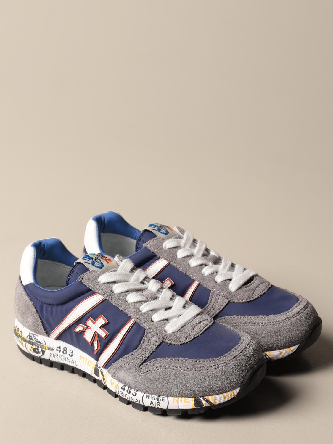 PREMIATA: Sneakers Sky in camoscio e nylon - Blue | Scarpe Premiata SKY  12-38003 GIGLIO.COM