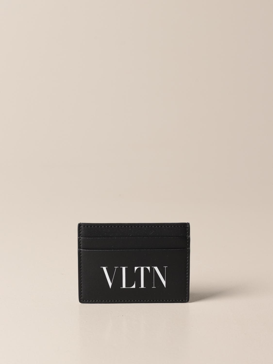 Valentino Garavani: Credit Card Holder With Vltn Print - Black 