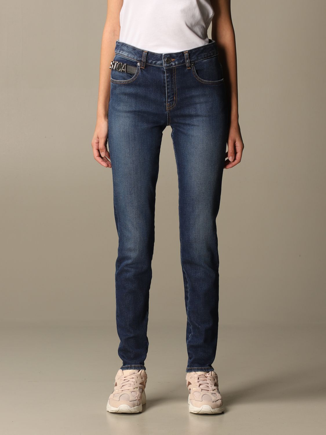 Just Cavalli Outlet: jeans in used denim Denim | Just Cavalli jeans on GIGLIO.COM