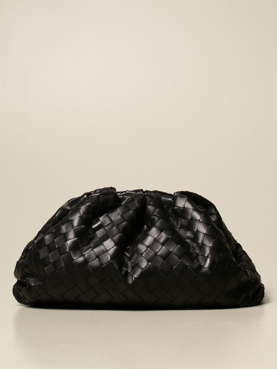BOTTEGA VENETA: The pouch clutch in woven leather | Handbag Bottega