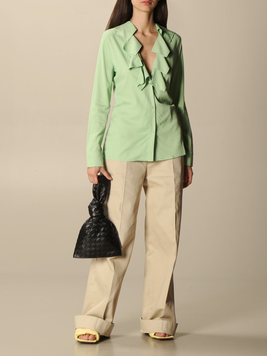 BOTTEGA The Twist mini bag in shiny nappa Black Bottega