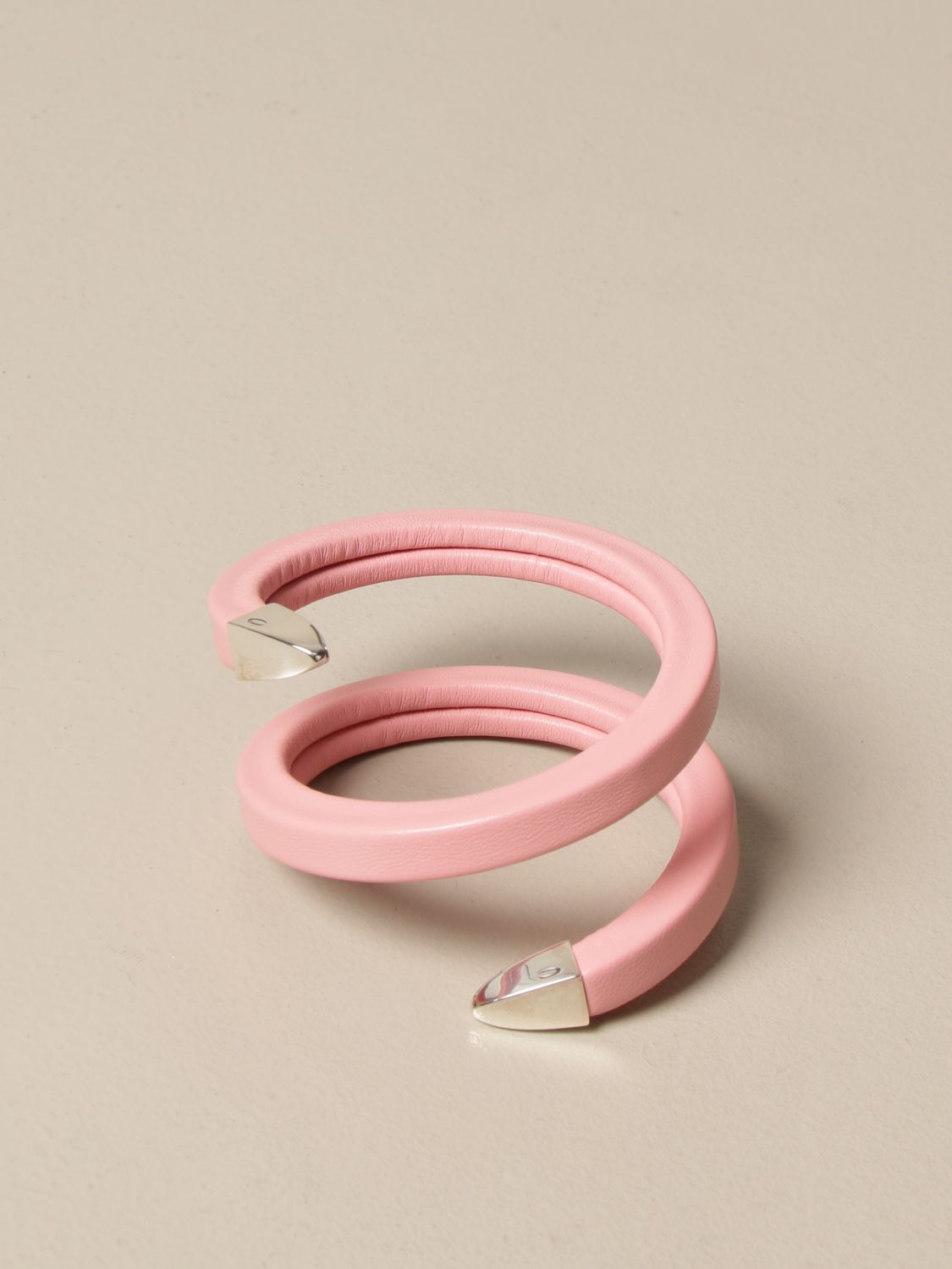Bottega Veneta Intrecciato Leather Single Knot Wrap Bracelet - Pink,  Gunmetal Wrap, Bracelets - BOT200283