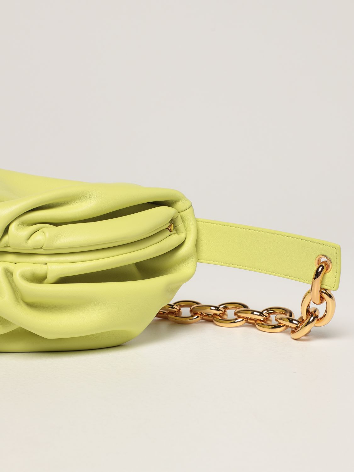 BOTTEGA VENETA: The pouch mini bag in nappa leather - Gold  Bottega Veneta  belt bag 651445 VCP41 online at
