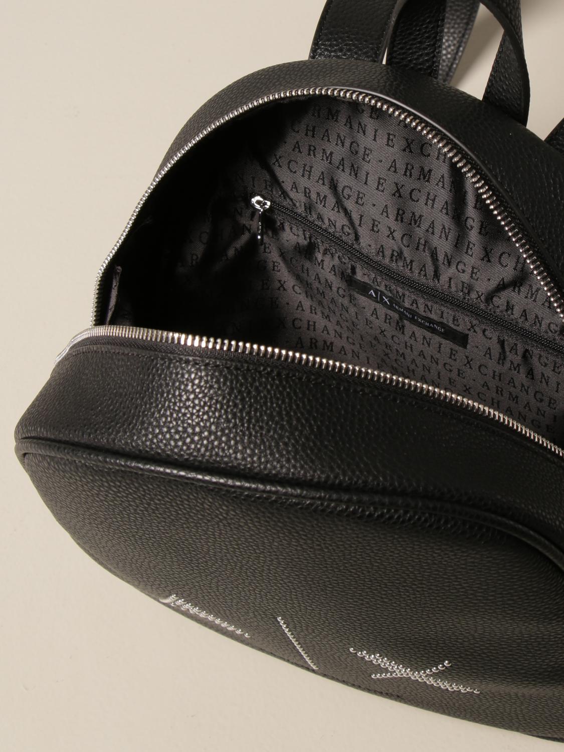 armani exchange leather backpack