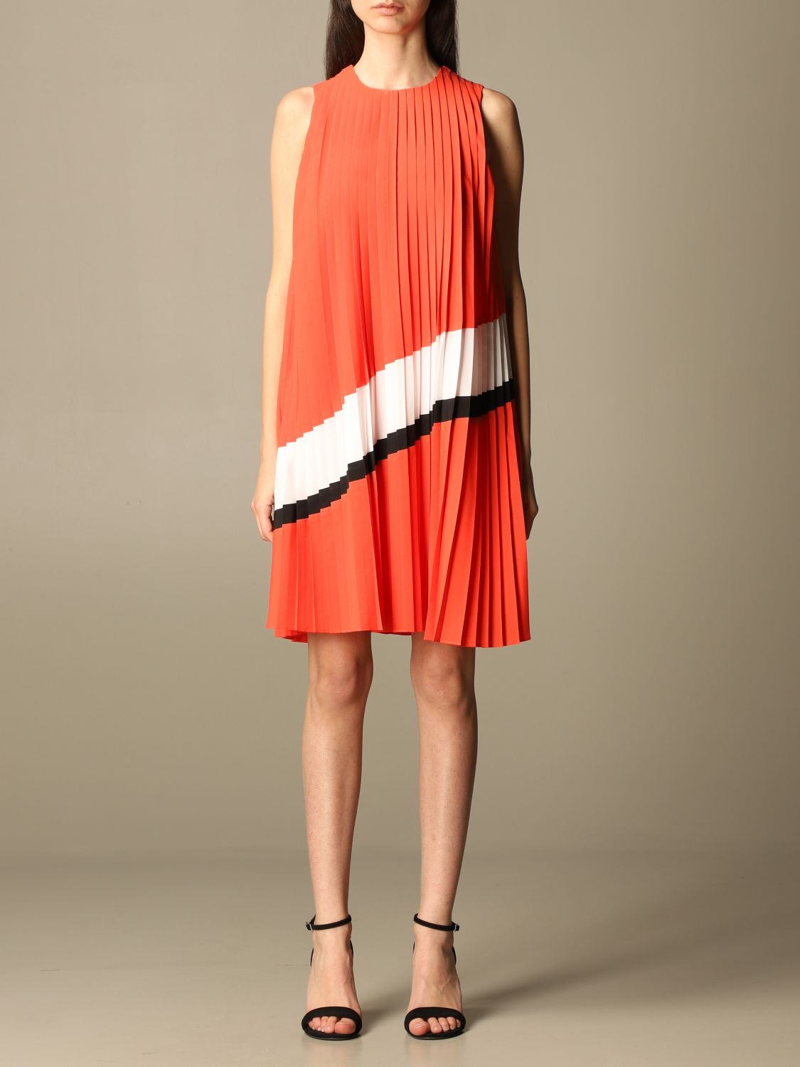 ARMANI EXCHANGE: pleated short dress - Coral | Armani Exchange dress 3KYA06  YNH3Z online on 