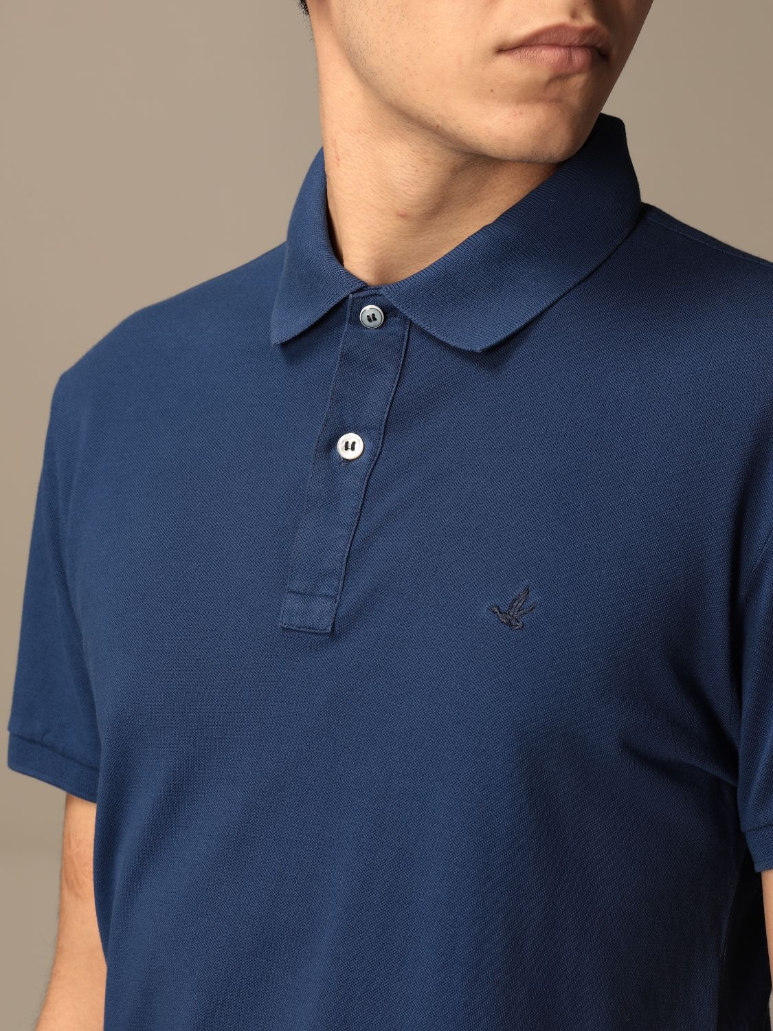 Polo shirt Brooksfield: Brooksfield polo shirt in pique cotton with logo royal blue 4