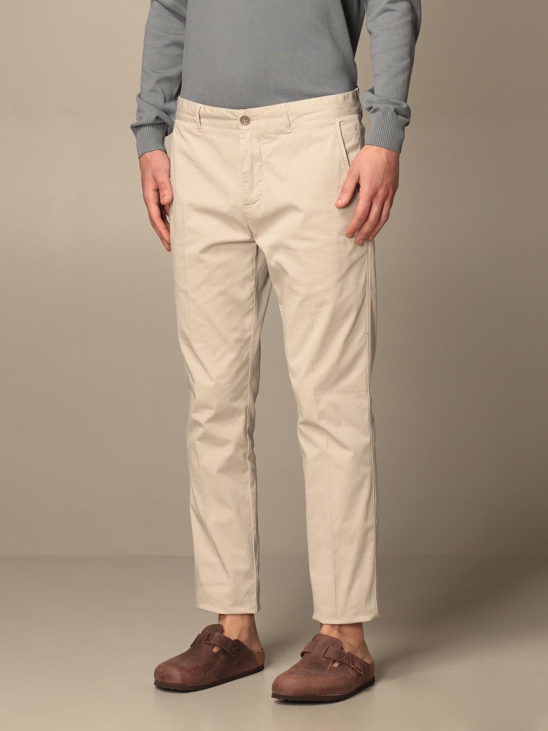 Brooksfield Outlet: trousers in stretch gabardine - Mastic | Pants  Brooksfield 205A C197 GIGLIO.COM