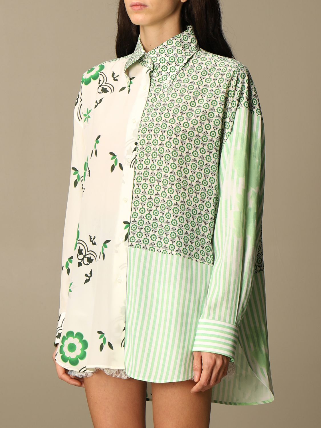 ERMANNO SCERVINO: shirt in patterned silk | Shirt Ermanno Scervino ...