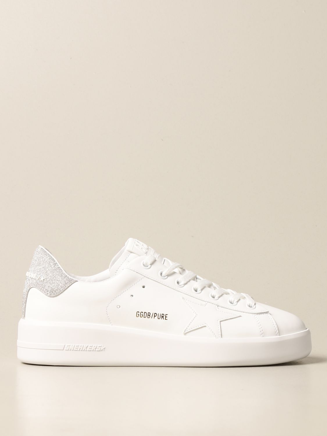 GOLDEN GOOSE: Pure New sneakers in leather - White | Golden Goose ...