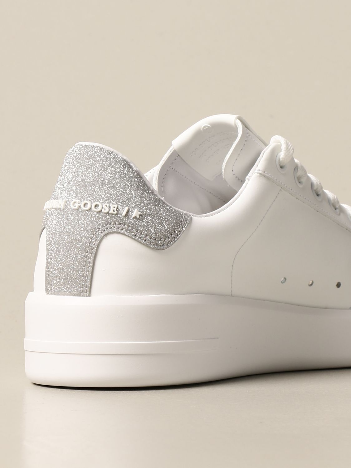 GOLDEN GOOSE: Pure New sneakers in leather - White | Sneakers Golden ...