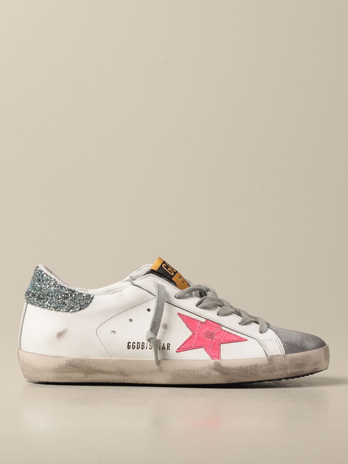 GOLDEN GOOSE: Superstar classic sneakers in leather and suede ...