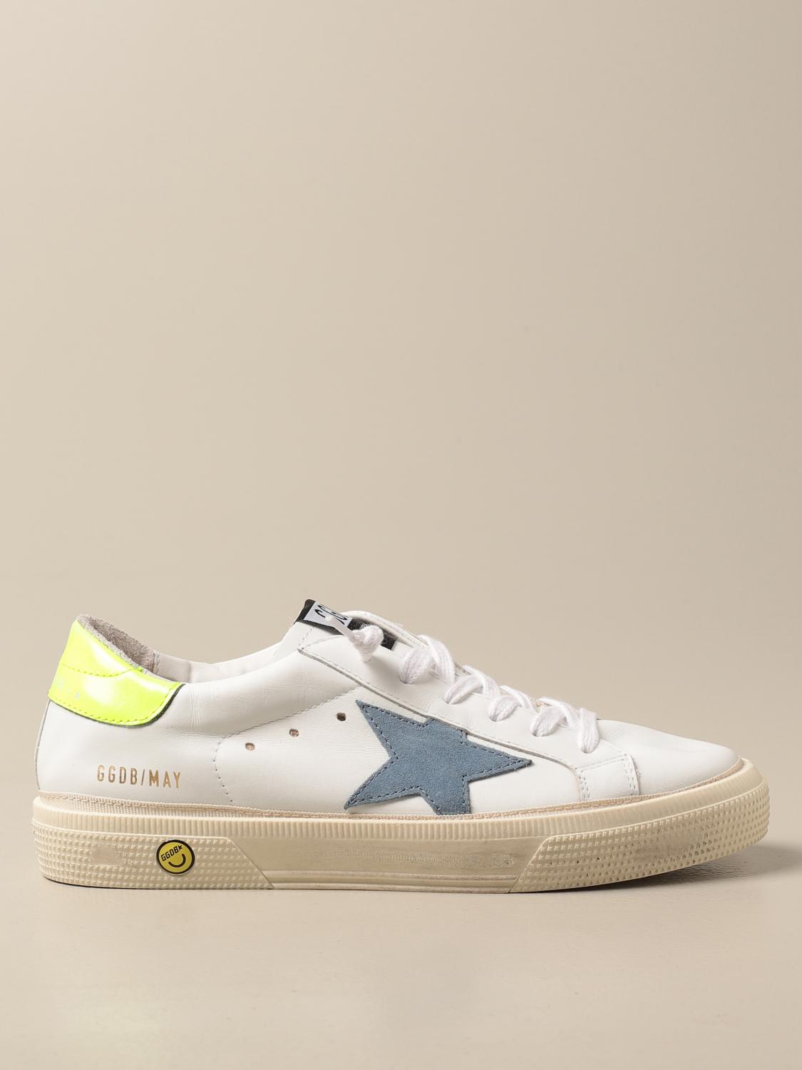 GOLDEN GOOSE May leather sneakers Shoes Golden Goose Kids White