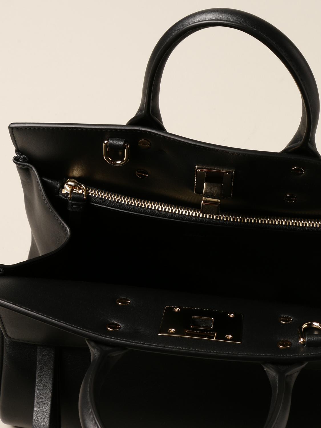 SALVATORE FERRAGAMO: The Studio Bag In Textured Leather - Black ...