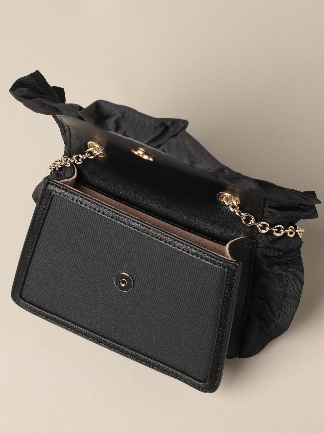 ELISABETTA FRANCHI: crossbody bag in fabric with ruffles | Bag