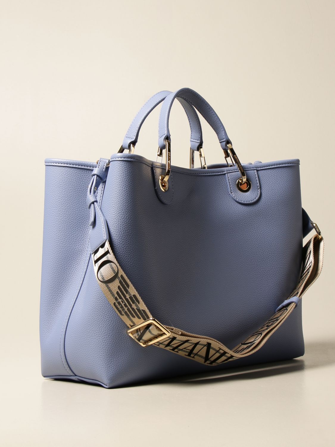 EMPORIO ARMANI handbag in textured synthetic leather Tote Bags