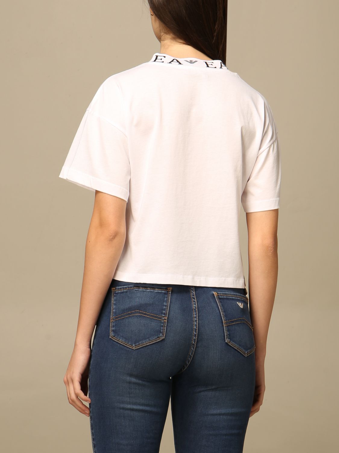 EMPORIO ARMANI：Tシャツ レディース - ホワイト | GIGLIO.COMオンラインのEmporio Armani Tシャツ