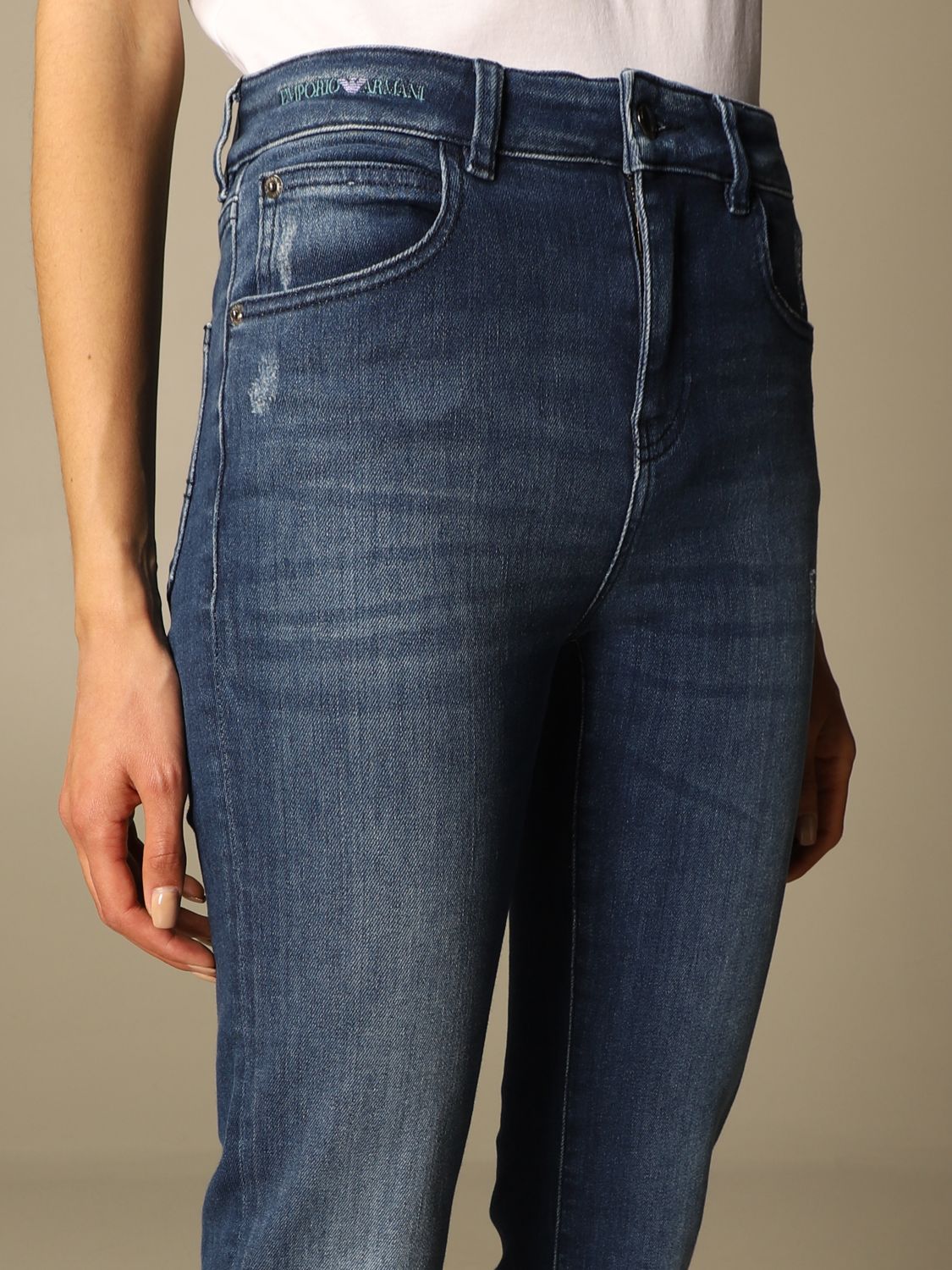 EMPORIO ARMANI: jeans in flared denim | Jeans Emporio Armani Women