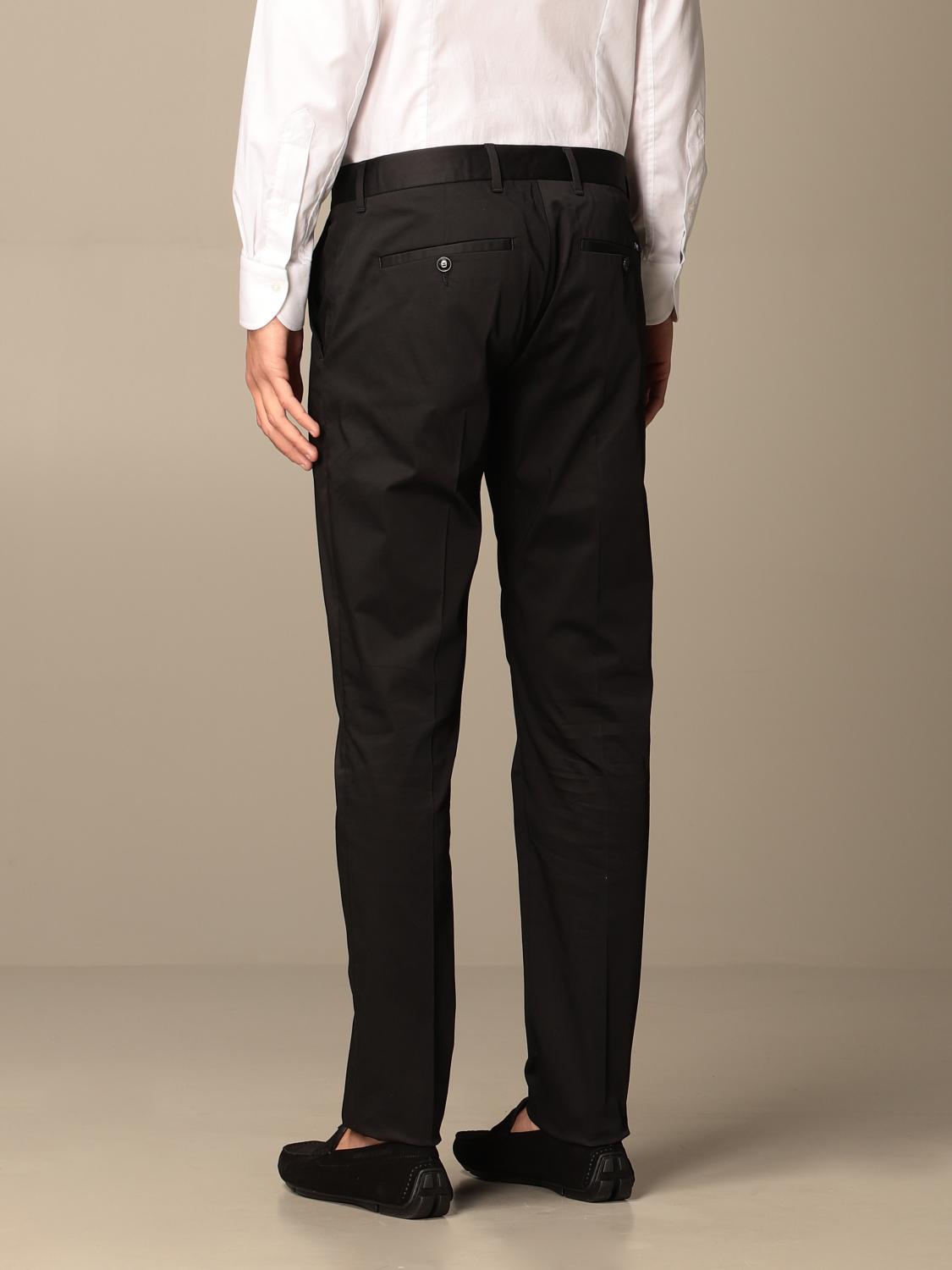 Emporio Armani Chino Trousers In Cotton Gabardine Black Emporio