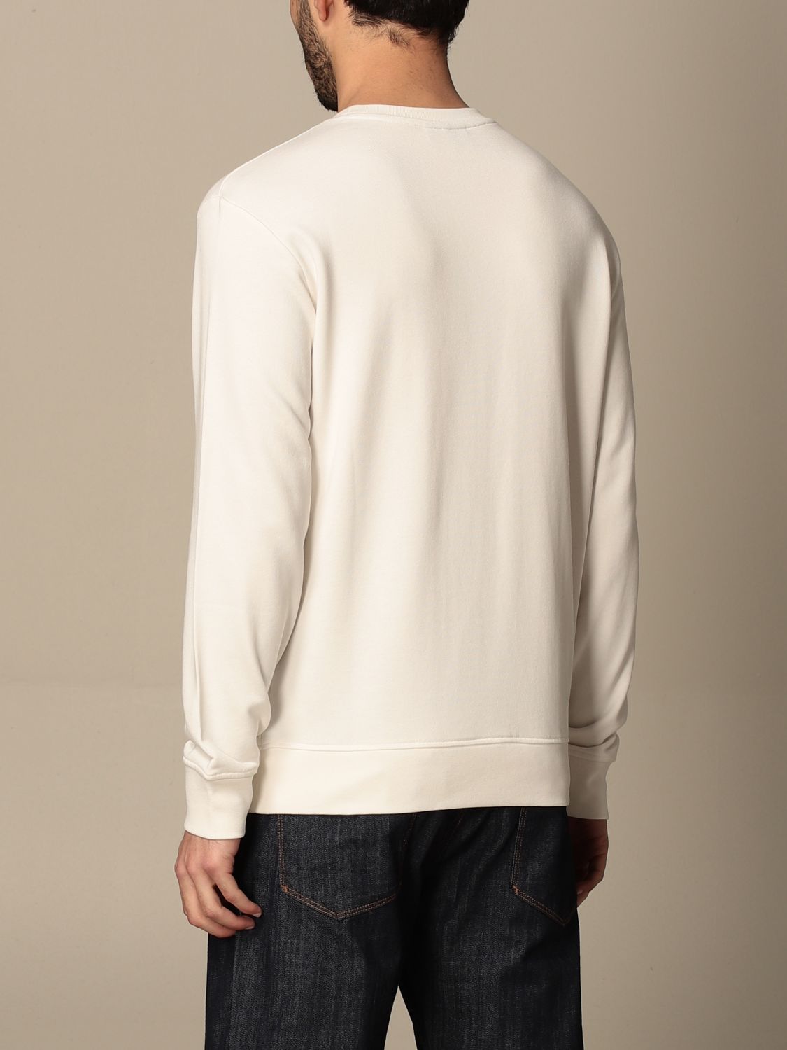 EMPORIO ARMANI: crewneck sweatshirt with logo - White | Emporio Armani ...