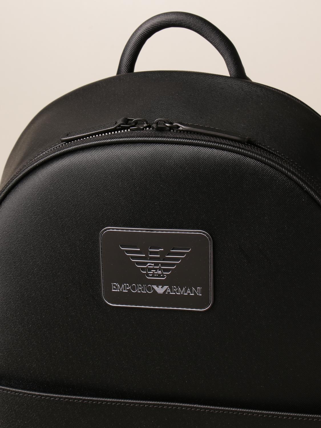 emporio armani backpack leather