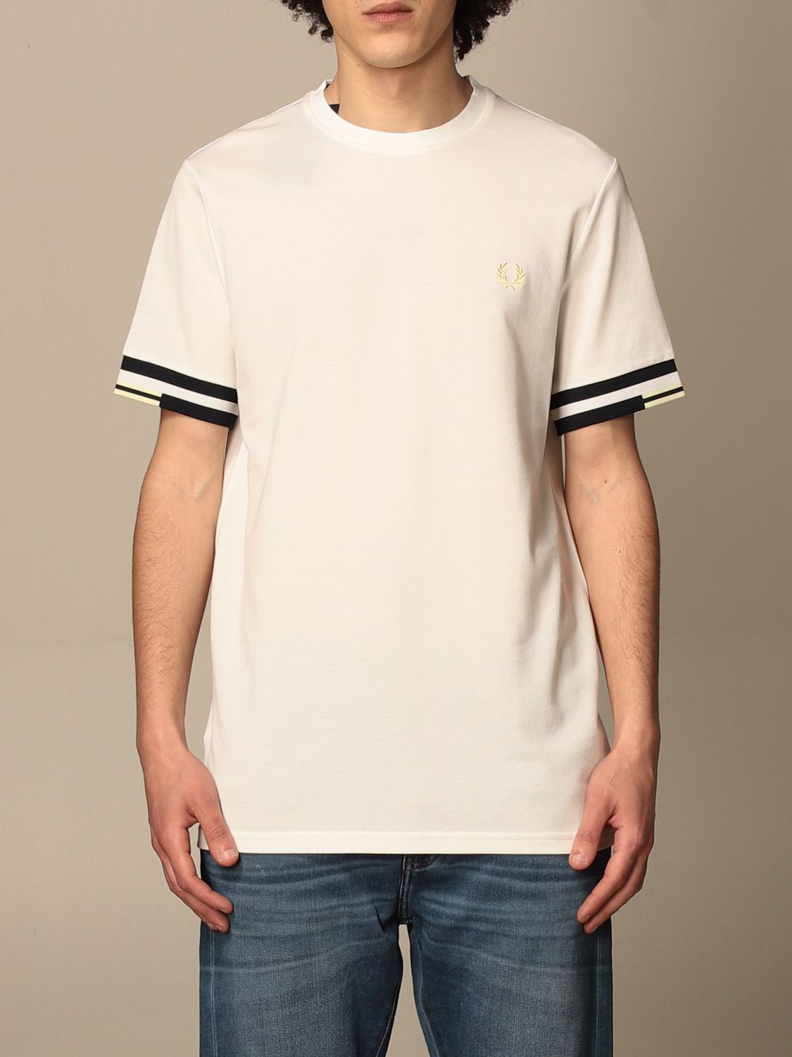 FRED PERRY: cotton t-shirt - White | Fred Perry t-shirt M1601 online on ...