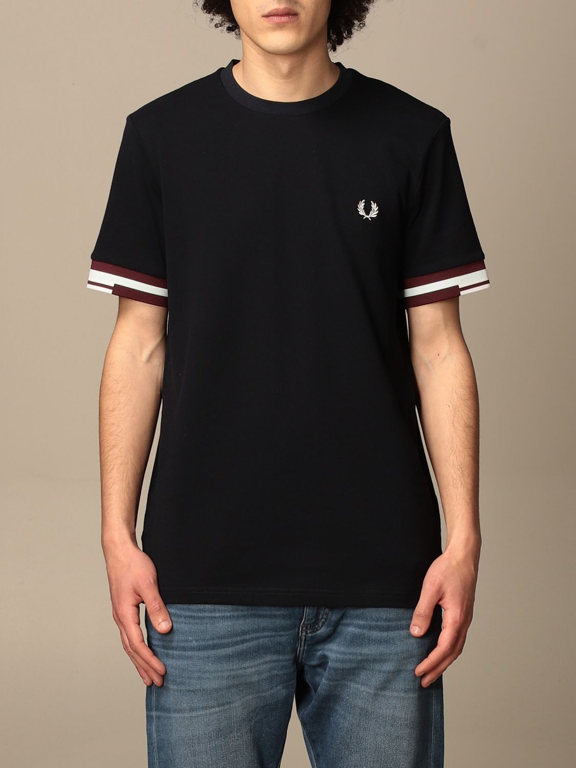 FRED PERRY: cotton t-shirt - Blue | Fred Perry t-shirt M1601 online on ...