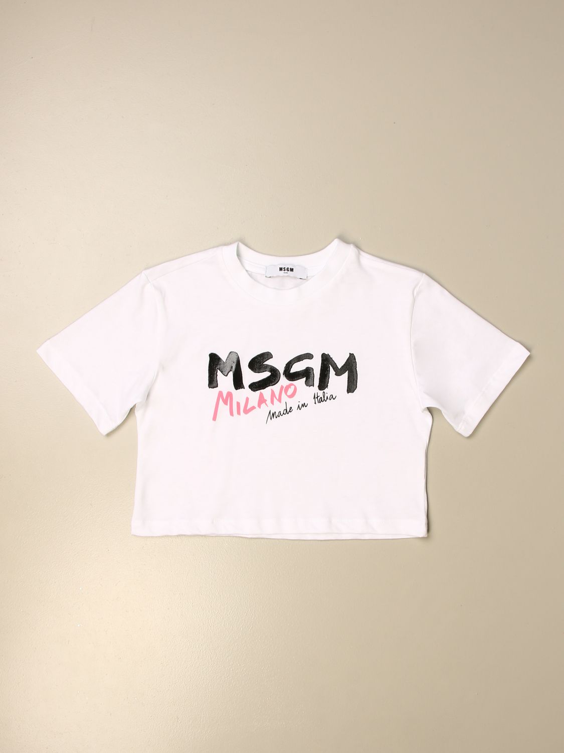 MSGM KIDS: T-shirt with logo print | T-Shirt Msgm Kids Kids White | T ...