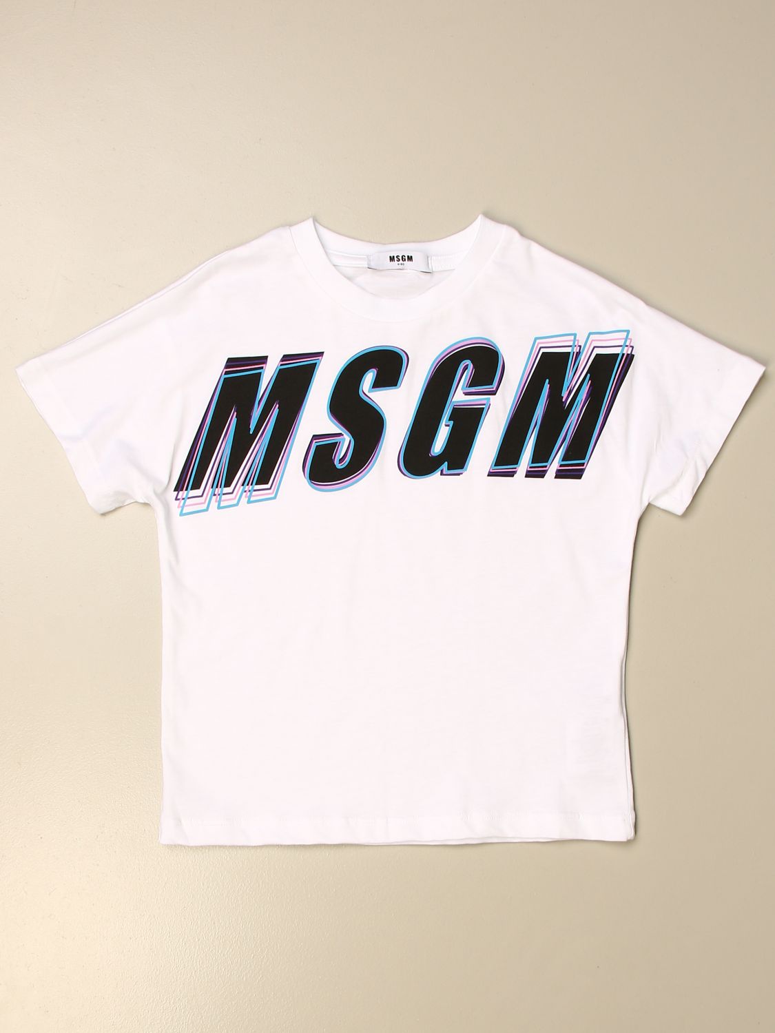 MSGM KIDS: T-shirt with logo print - White | Msgm Kids t-shirt MS027629