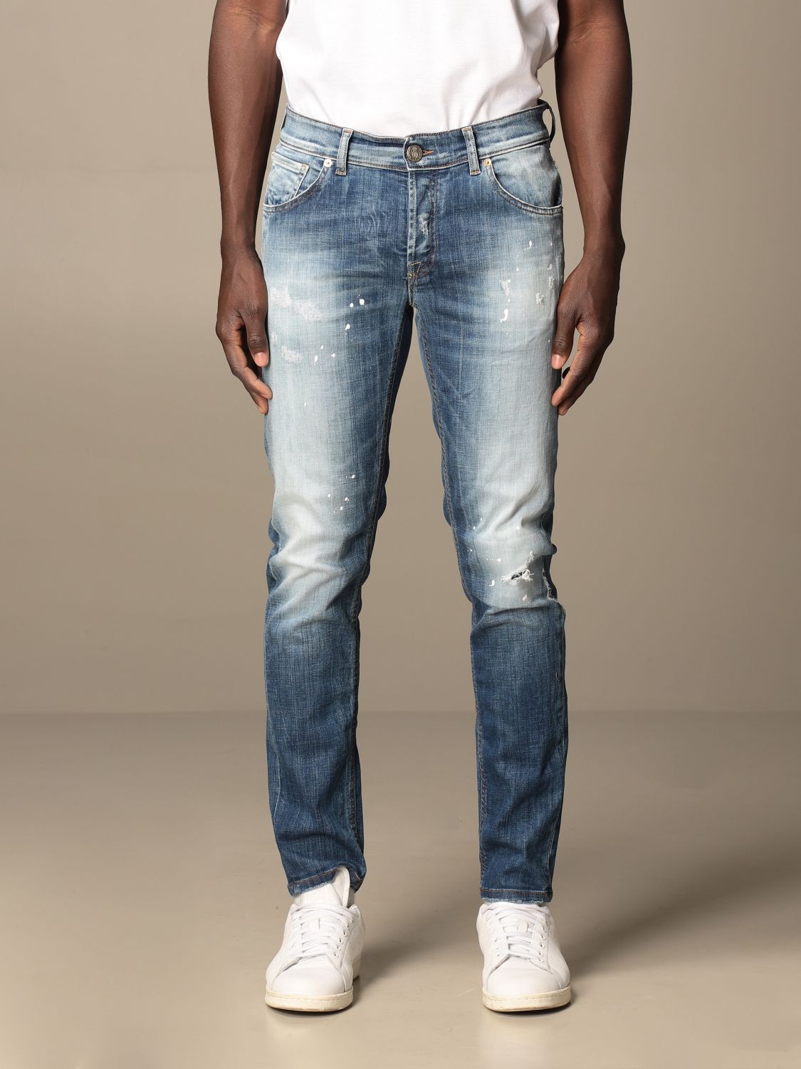 PMDS: Paul jeans in used stretch denim - Stone Washed | Pmds jeans ...
