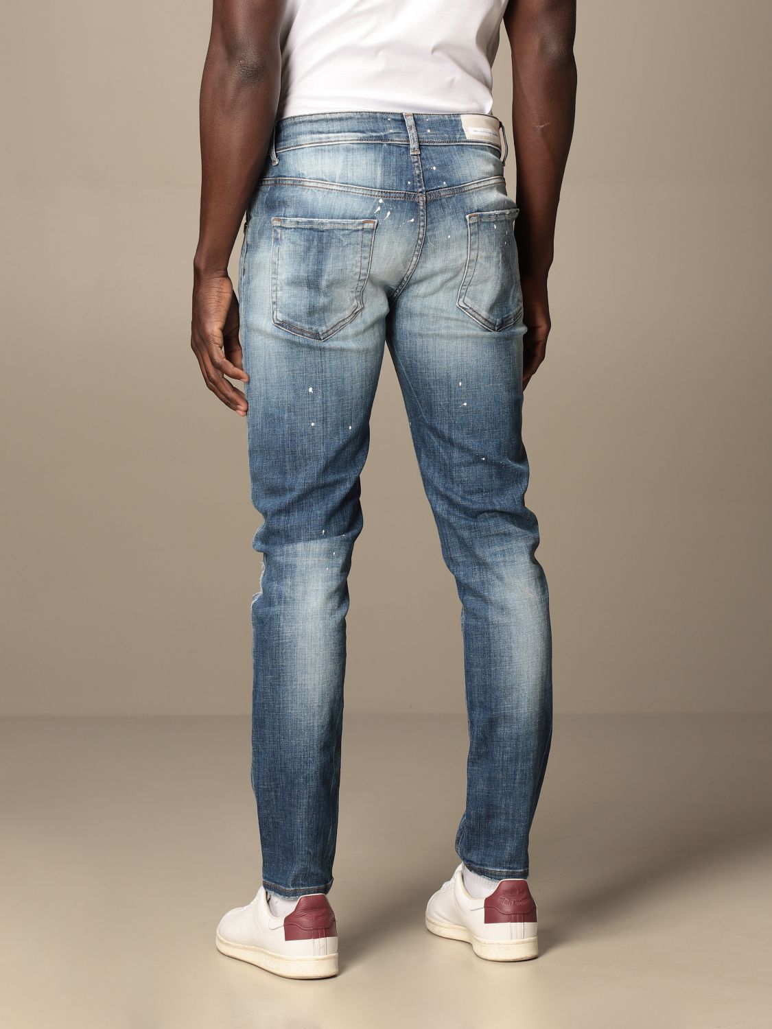 PMDS: Paul jeans in used stretch denim - Stone Washed | Jeans Pmds ...