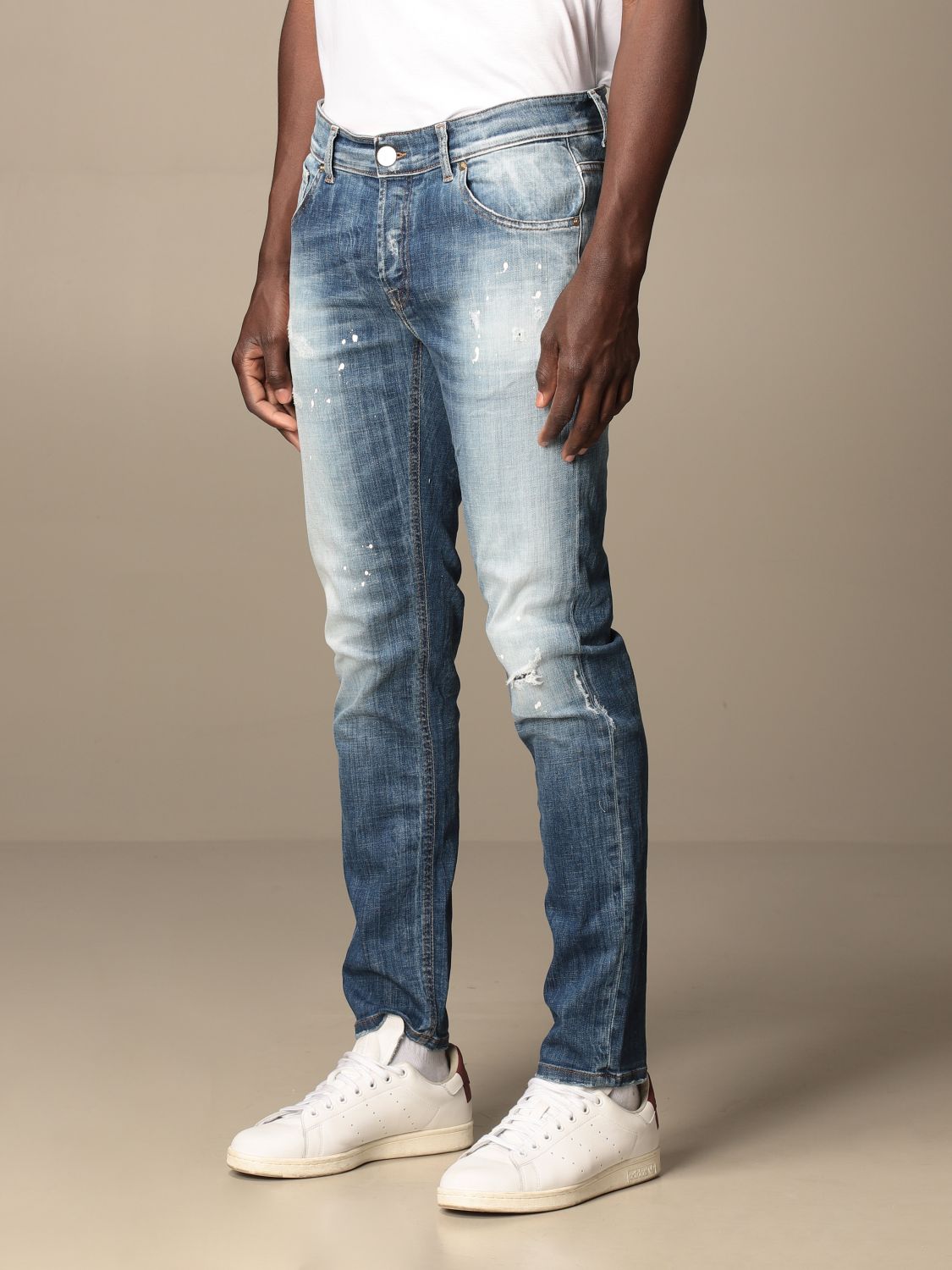 PMDS: Paul jeans in used stretch denim - Stone Washed | Jeans Pmds ...
