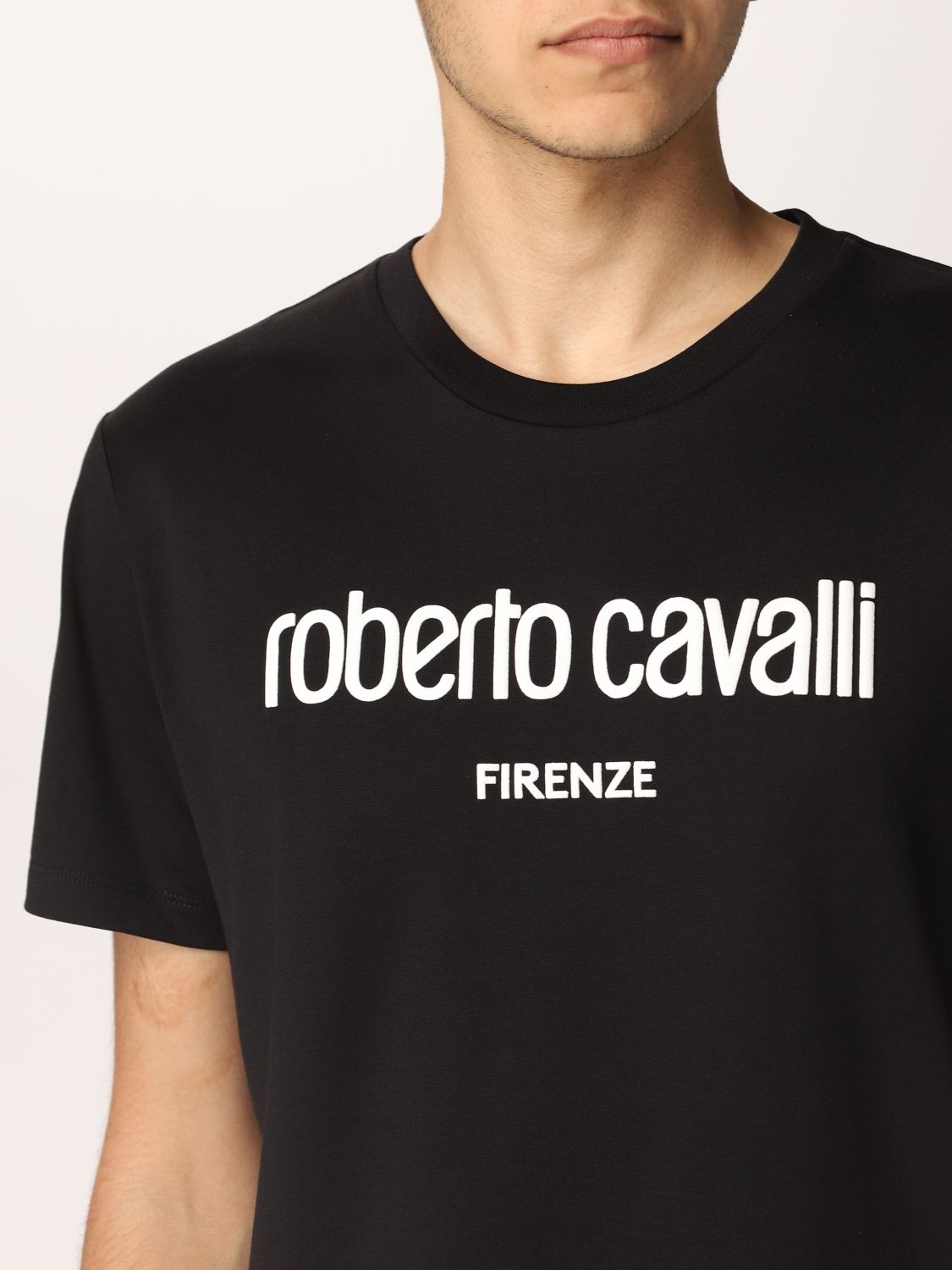 ROBERTO CAVALLI: T-shirt men - Black | T-Shirt Roberto Cavalli JNT613 ...