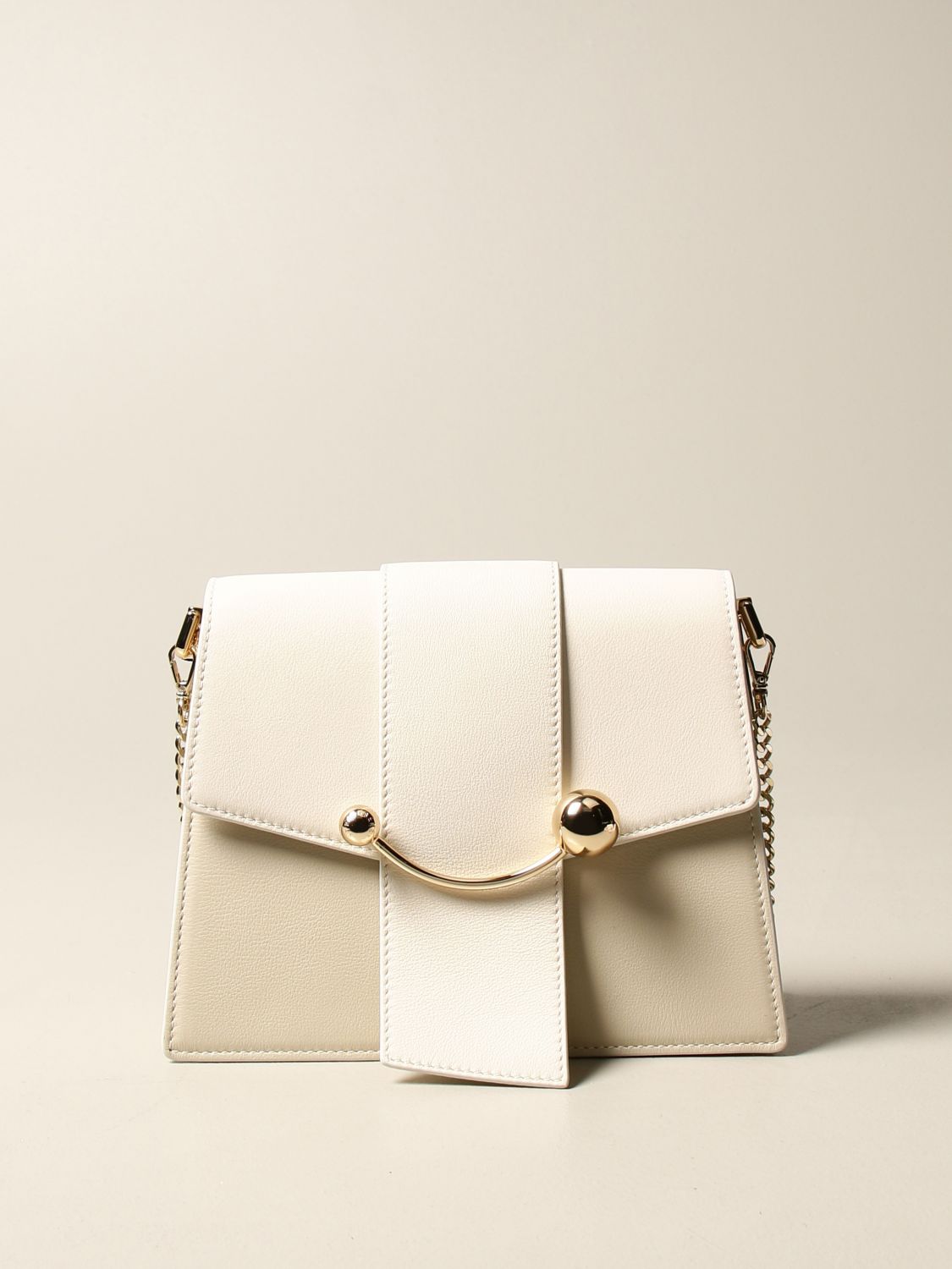 Strathberry - Mini Crescent - Leather Mini Shoulder Bag - Cream
