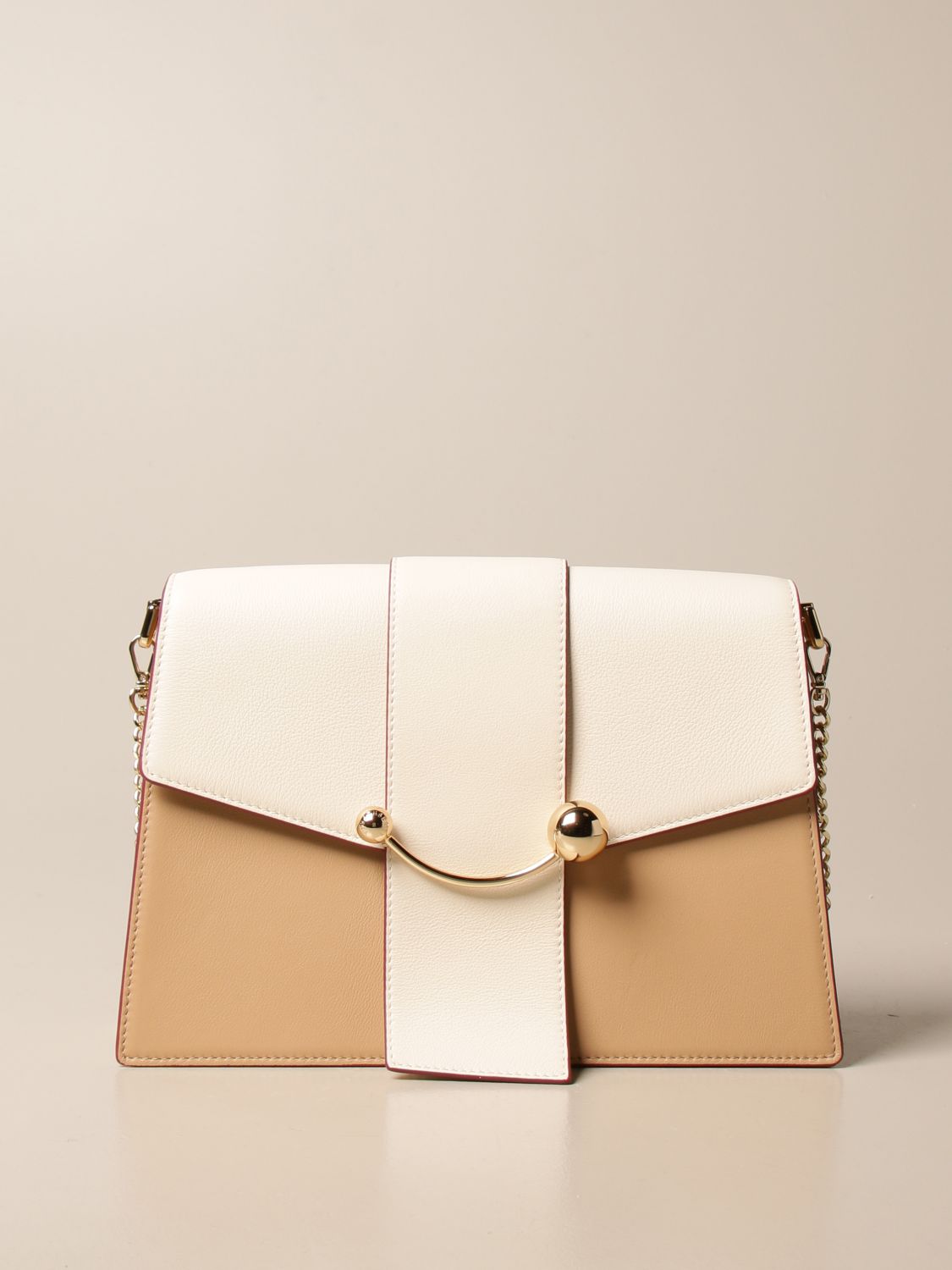 Crescent Strathberry bag in bicolor leather
