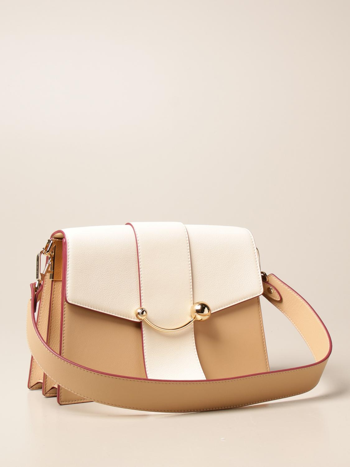 Crescent Strathberry bag in bicolor leather