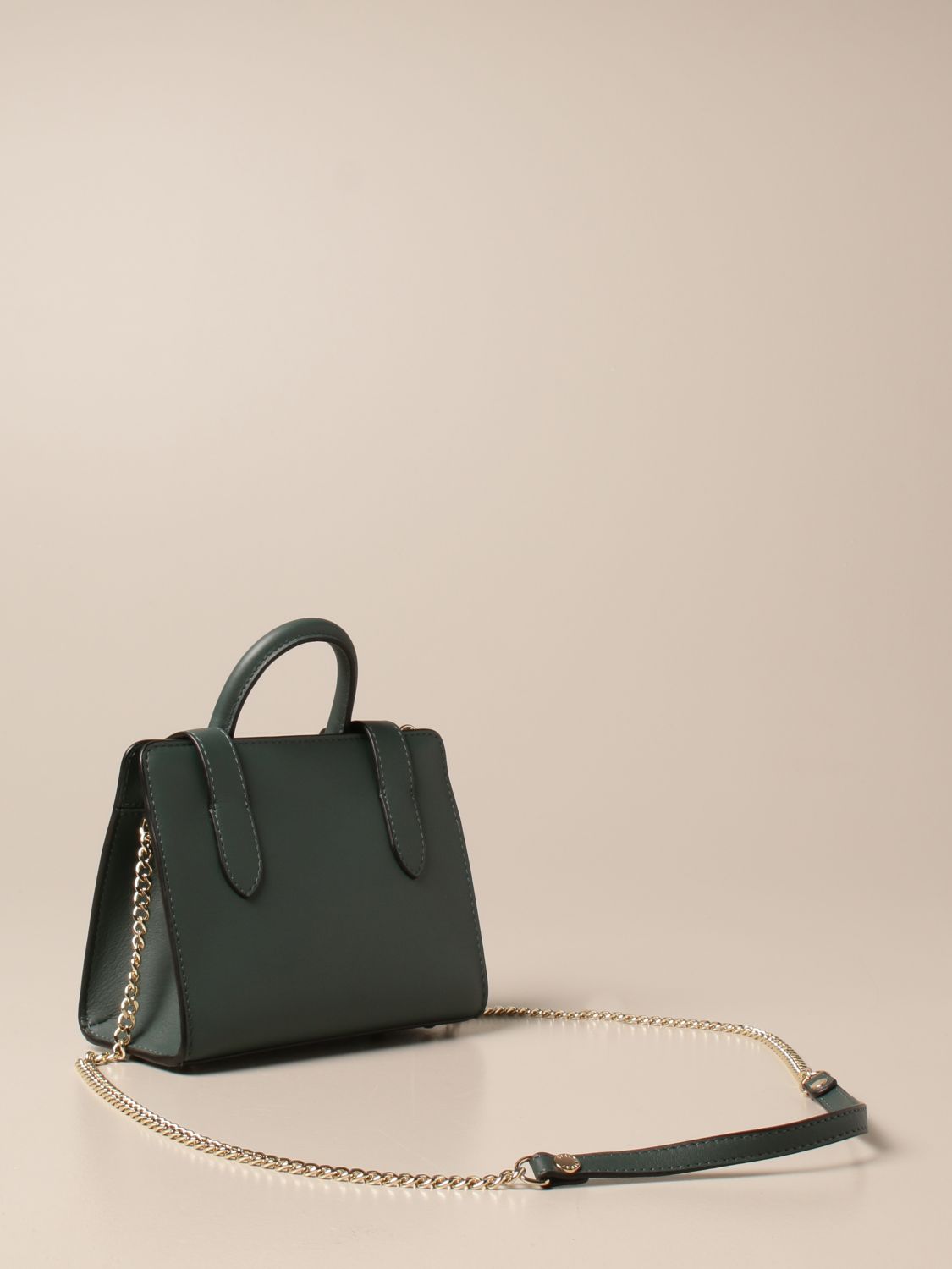STRATHBERRY: Nano Tote leather bag - Bottle Green