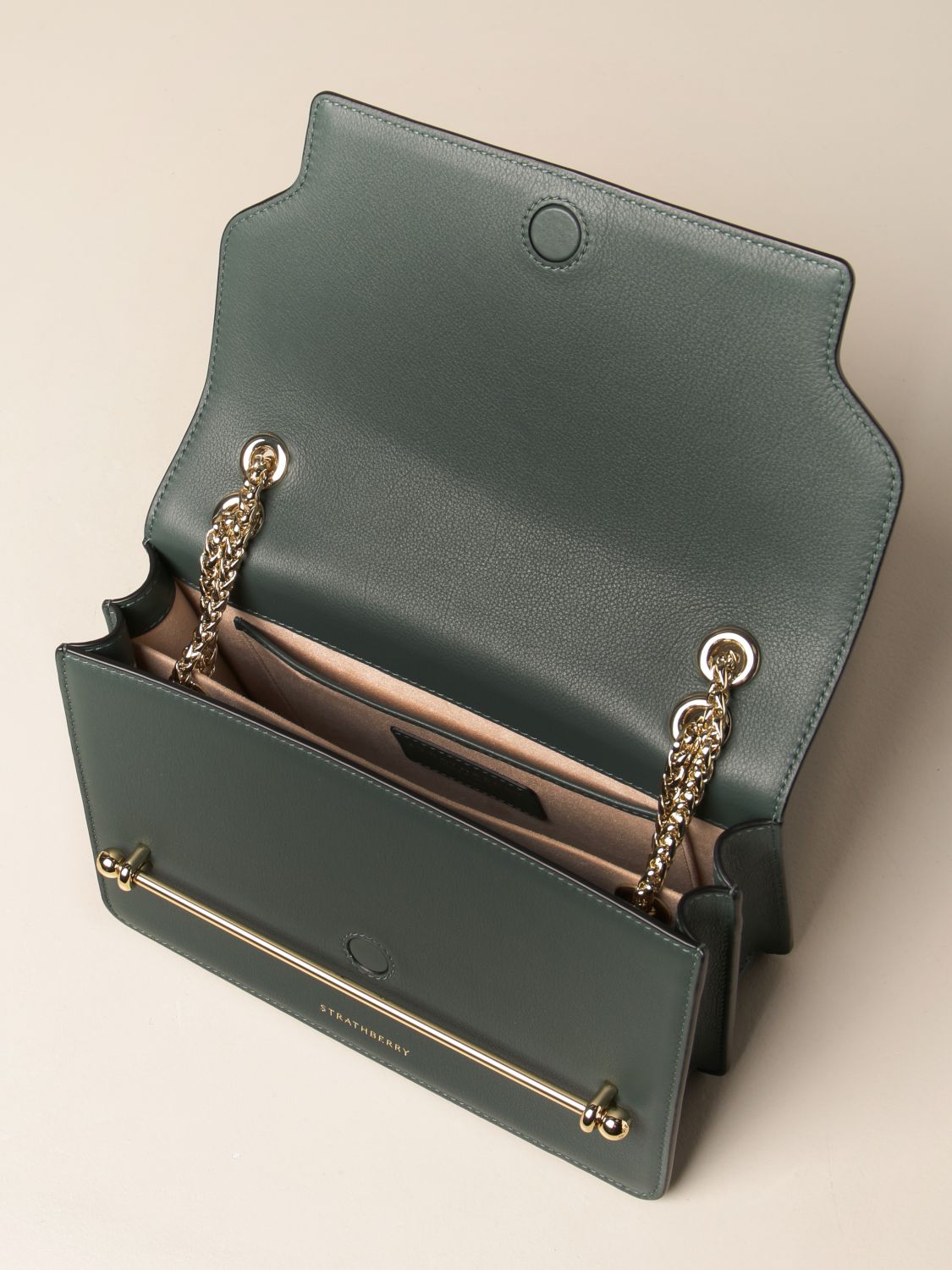 Strathberry - East/West Mini - Crossbody Leather Mini Handbag - Silver