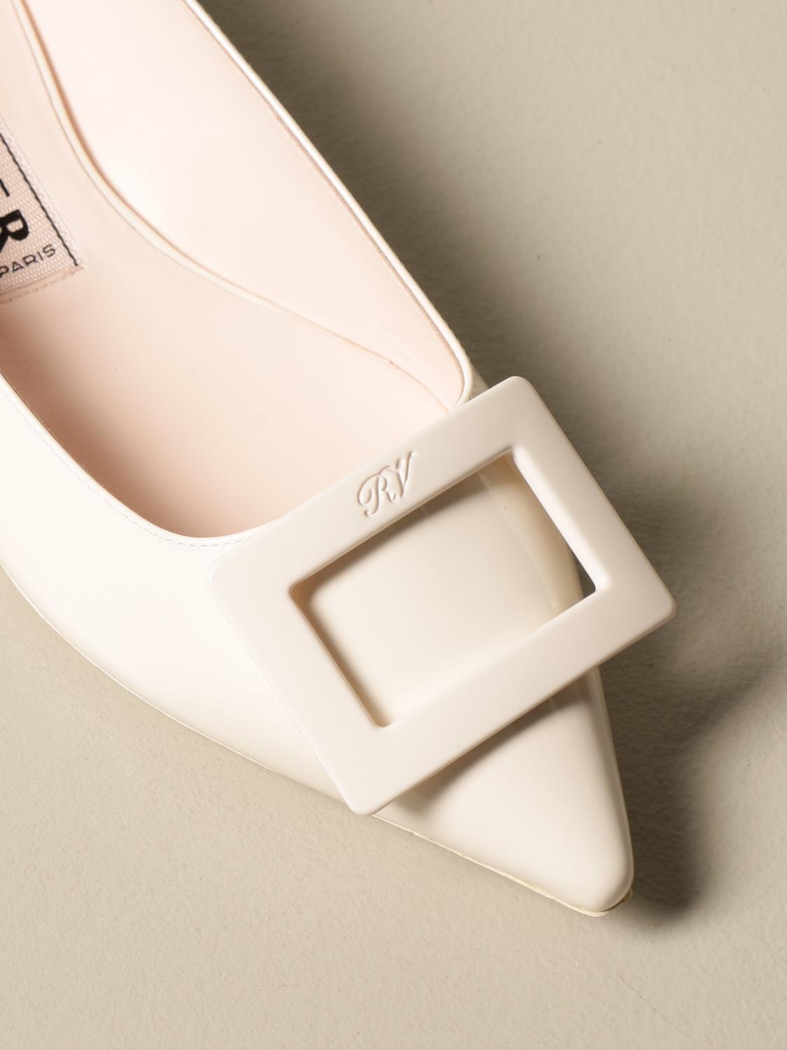 roger vivier white flats
