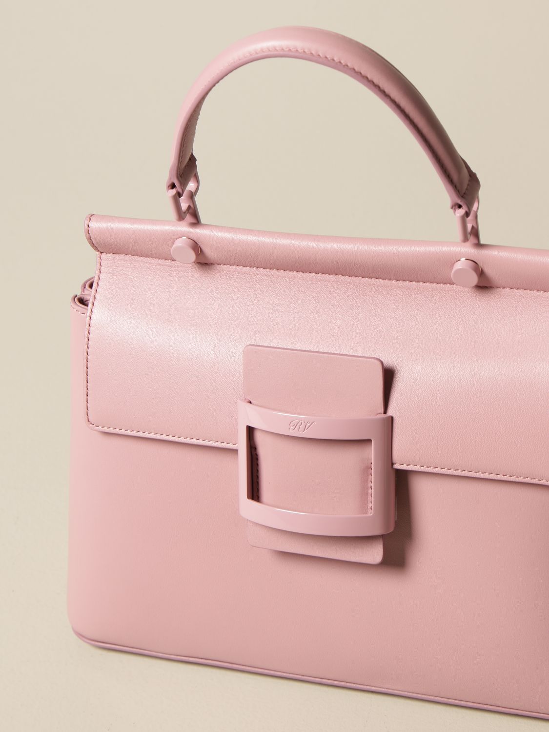 Roger Vivier Pink Compact Wallet/ Chain Mini Shoulder Bag Leather  ref.547664 - Joli Closet