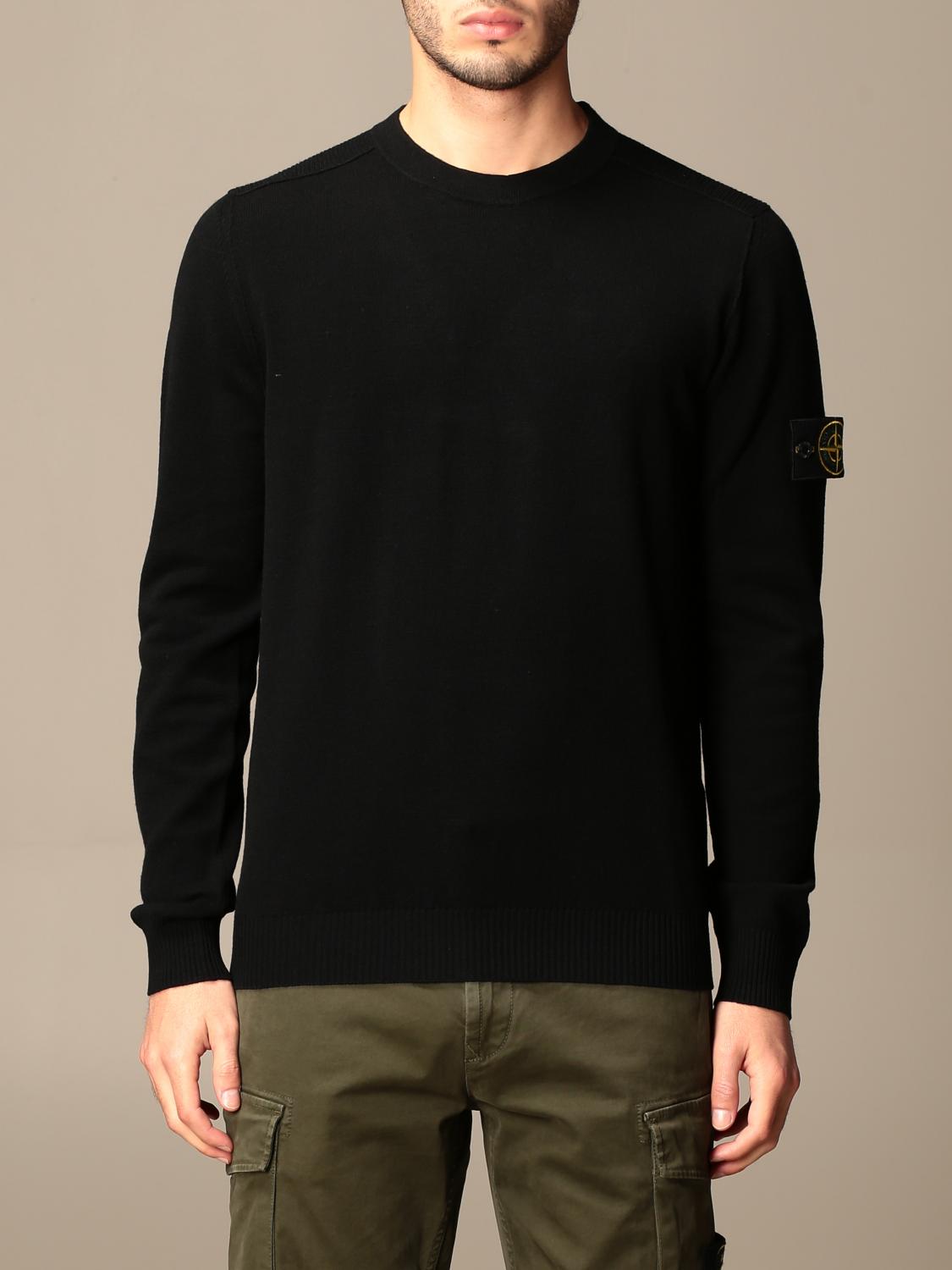 STONE ISLAND jumper for men Black Stone Island jumper 591A1 online