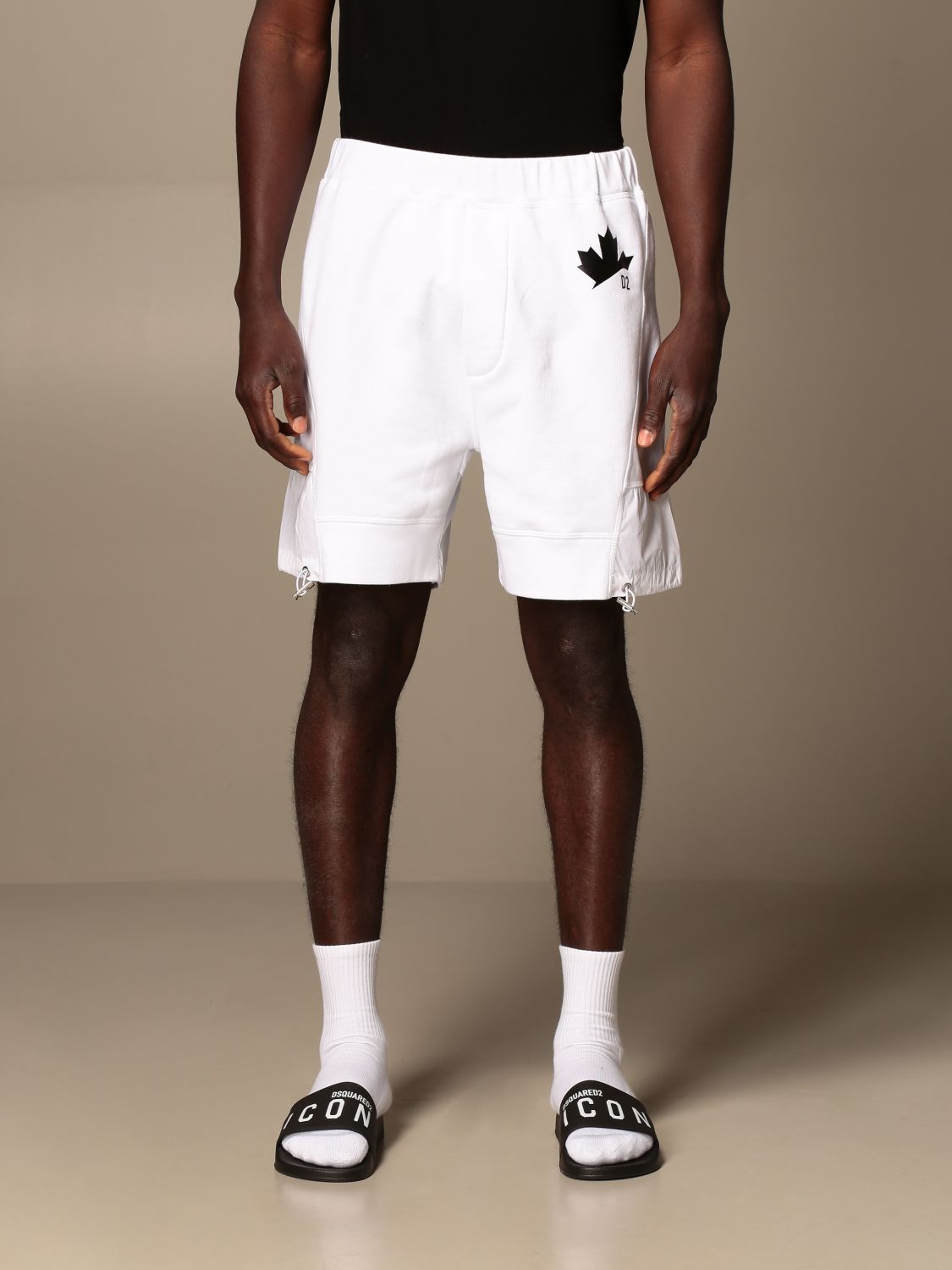 Short Dsquared2: Dsquared2 jogging bermuda shorts in cotton and nylon white 1