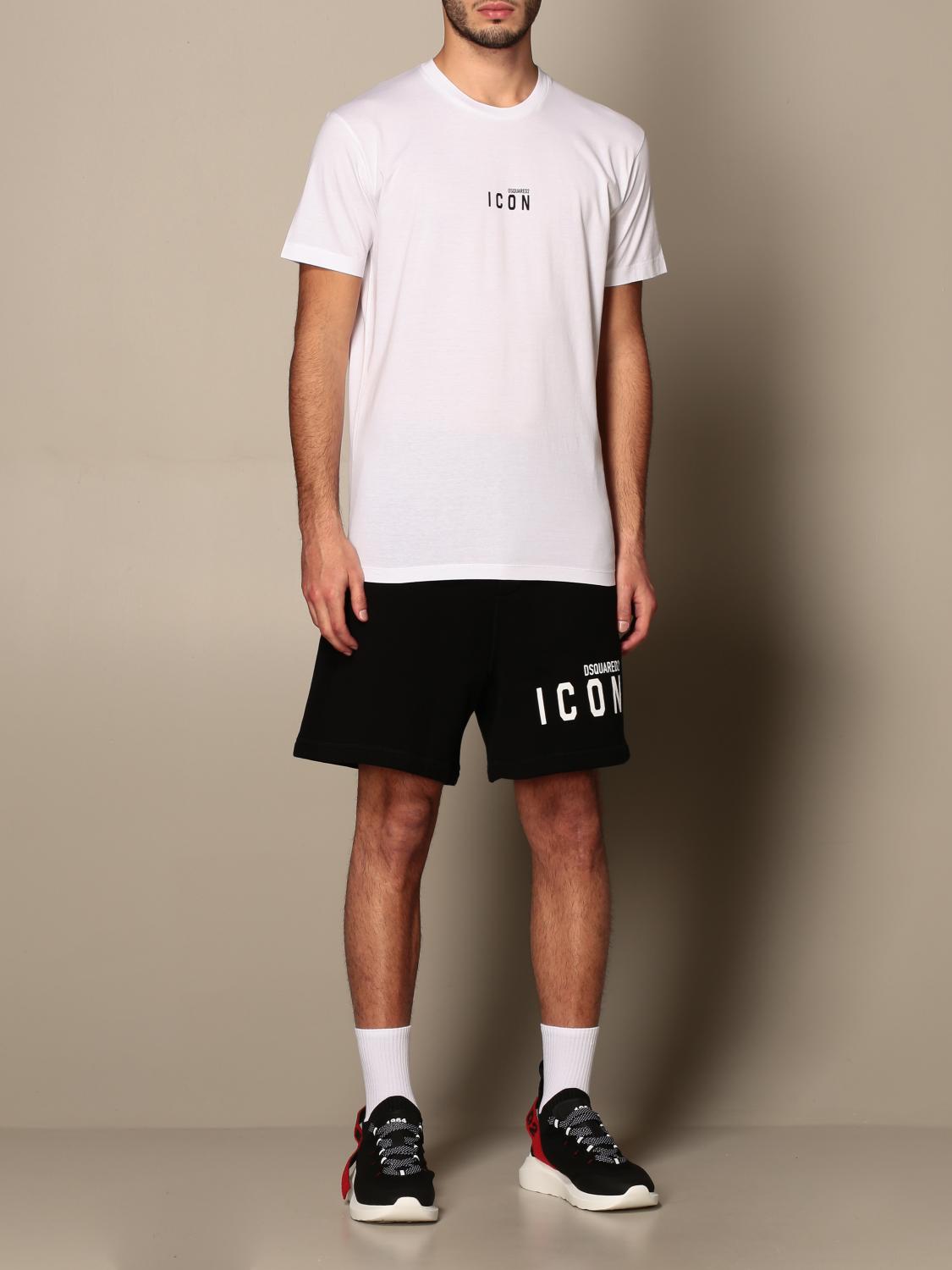 DSQUARED2: cotton t-shirt with logo - White | T-Shirt Dsquared2 ...