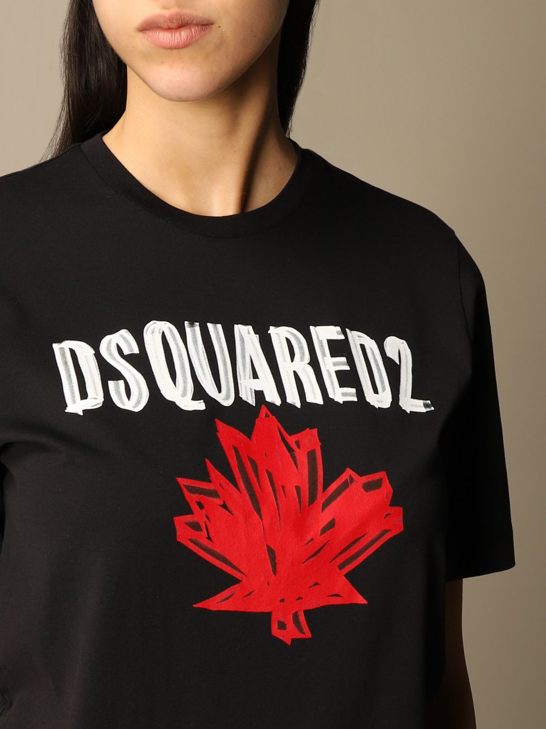 cotton t-shirt with logo - Black | Dsquared2 t-shirt S75GD0156 online on