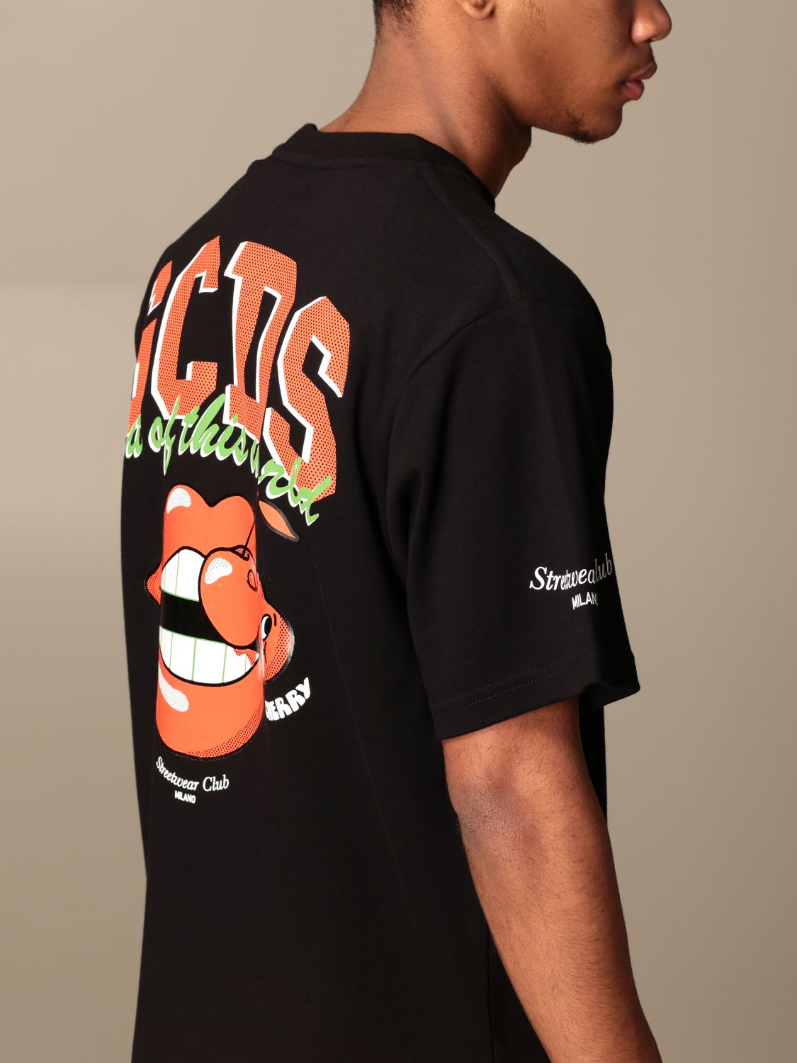 GCDS: cotton T-shirt with big back logo | T-Shirt Gcds Men Black 