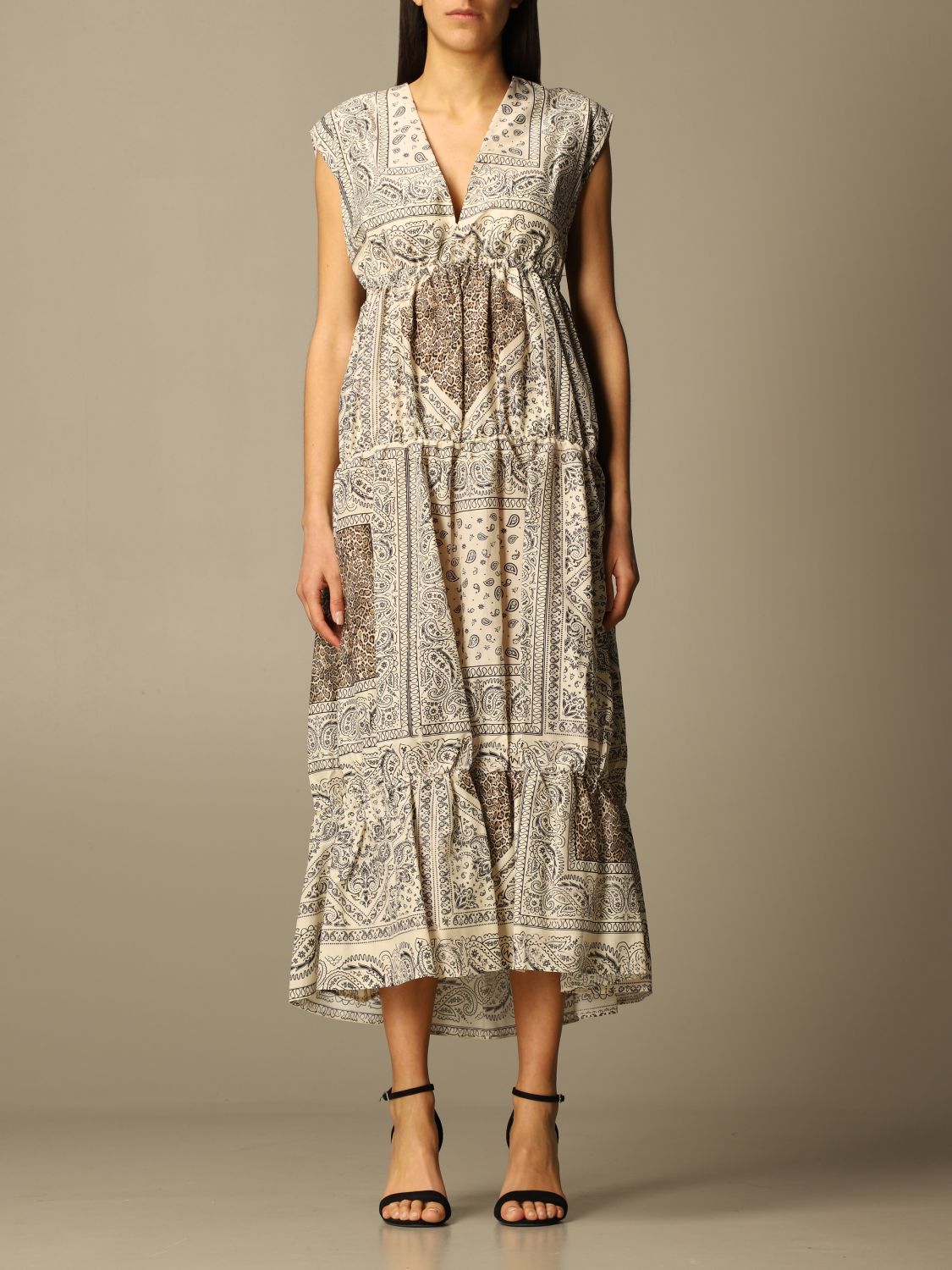 Pinko dress in cotton and silk