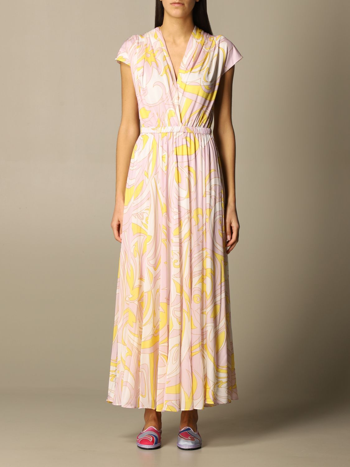 Dress Emilio Pucci: Emilio Pucci long dress in printed viscose pink 1