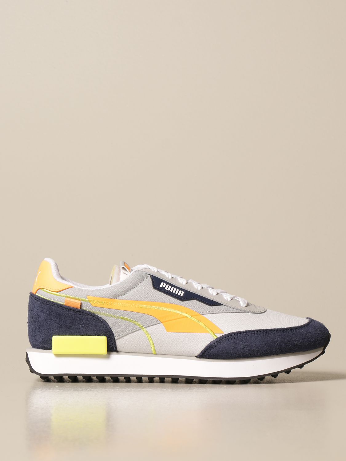 Puma Future Rider Twofold Sd Sneakers In Canvas And Synthetic Leather Grey Puma Sneakers Online On Giglio Com